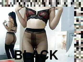 stocking, latina, arab, hitam, stocking-stockings, webcam, sempurna, nilon, berpose