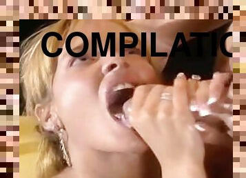 ejaculation-sur-le-corps, compilation, blonde