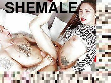 shemale, anal, transeksuell, creampie, cum, dominans