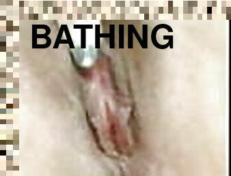 baignade, masturbation, chatte-pussy, jouet, serrée, douche