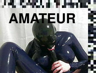 Rubberdoll autofellatio (self suck)