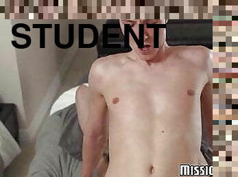 student, udløsning, kæmpestor-pik, bøsse, deepthroat, knepning-fucking, twink, suttende