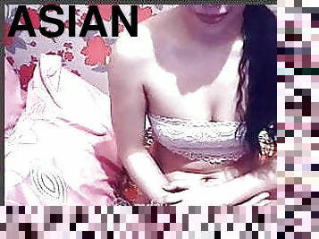 asiatique, webcam, philippine, petits-seins, taquinerie