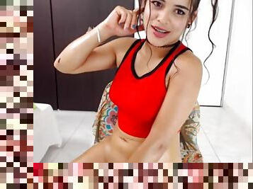 masturbação, amador, adolescente, latina, webcam, sozinho