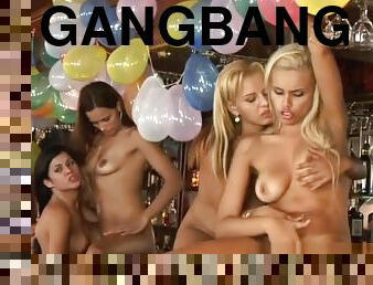 fête, anal, latina, gangbang, sexe-de-groupe, brésil, trio
