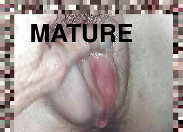 vieux, chatte-pussy, amateur, mature, milf, maison, maman, américaine, serrée, plus-agée