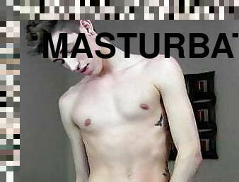 masturbation, énorme-bite, gay, ejaculation, horny, minet, tatouage, bite