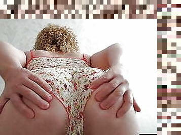 masturbation, anal, pute, gode, gros-plan, trou-du-cul