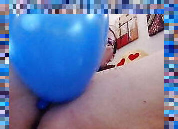 Seven squirting orgasms on seven inflated balloons for you