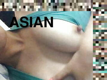 asiatique, gros-nichons, amateur, maison