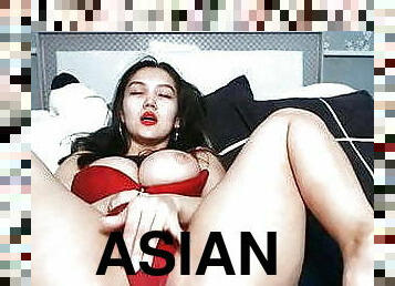 asiatique, masturbation, chatte-pussy