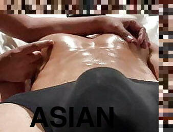 asiatique, masturbation, mamelons, gay, branlette, musclé