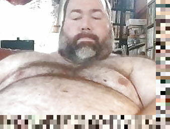 Chubby daddy bear big load