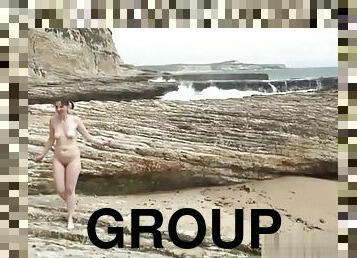 nudisti, u-javnosti, amaterski, kemera, grupni-seks, plaža, voajer