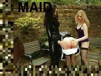 sissy maid serves and humiliated by two Mistresses
