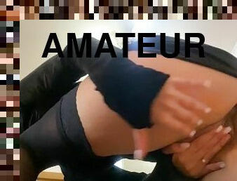 cul, levrette, masturbation, chatte-pussy, amateur, secousses, bas, sale, bout-a-bout, solo