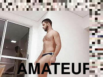 armé, hårig, amatör, gigantisk-kuk, gay, kamera, voyeur, webbkamera, bollar, muskulös