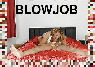Blow job on the bed 