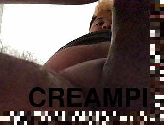 doggy, feit, gammel, pussy, kone, stor-pikk, creampie, bbw, pov, knulling-fucking