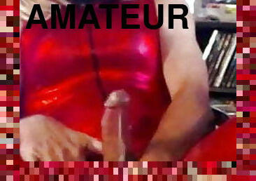 masturbation, transsexuelle, amateur, mature, énorme-bite, jouet, bas, ejaculation, webcam, solo