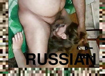 ruso, esposa, amateur, casero, trío, cornudo
