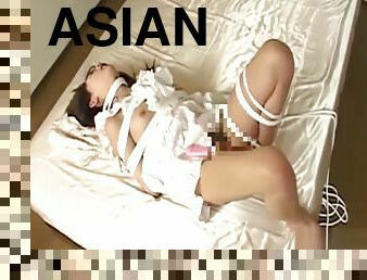 asiatique, poilue, femme-de-ménage, granny, jouet, japonais, bâillonnement, chinoise, maîtresse, domination