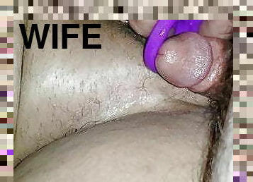 Bbw wife&#039;s pussy squirting while I play with her