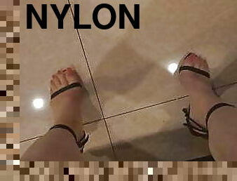 collant-di-nylon, calze, biancheria-intima, nylon, tacchi-alti, gambe