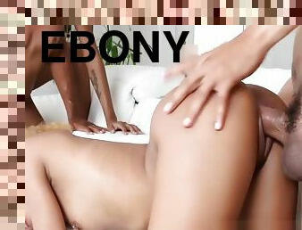 Cute ebony girls Kendall and Riley like to be fucked hard