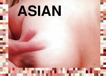 azijski, velike-sise, dojke, prstima, prirodno, dečko, patuljci, brinete