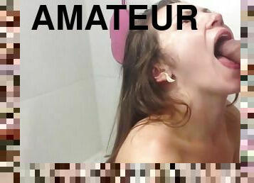 amateur, fellation, ejaculation-sur-le-corps, compilation, petite-amie, adorable, brunette