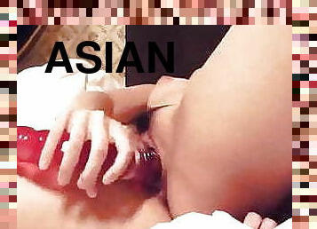 asyalı, kocaman-huge, mastürbasyon-masturbation, amatör, oyuncak, yapay-erkeklik-organı