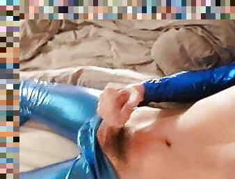 masturbação, pénis-grande, gay, latex, gay-adolescente