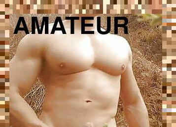 masturbation, en-plein-air, public, amateur, gay, décapage, musclé