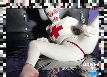 NatallieN as a latex nurse, playing with dido / OF leak