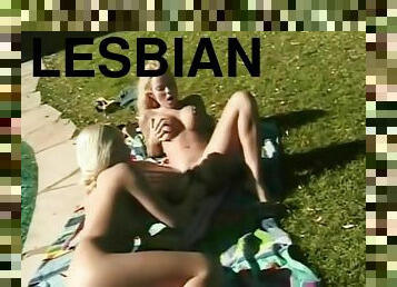 Two Hot Blonde Lesbian Outdoor