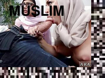 Two Muslim Arabs With Big Tits In Hijab Get Laid In Threesome With Julianna Vega And Mia Khalifa