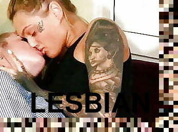 לסבית-lesbian, ליהוק, שלישיה, נשיקות, בלונדיני, מלאך, דו-מיני, שחרחורת, קעקוע