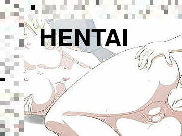 orgie, anal, sexe-de-groupe, quatuor, hentai