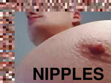 Thats hot Nipple Focus! Close up nipples pecs abs six pack
