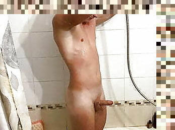 banhos, masturbação, amador, adolescente, gay, punheta, espião, ejaculação, sozinho, musculado