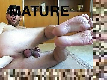 amateur, mature, gay, pieds, gode, solo, musclé, orteils