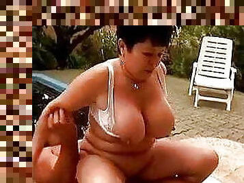 gros-nichons, mamelons, en-plein-air, mature, granny, milf, européenne, euro, naturel, gros-seins