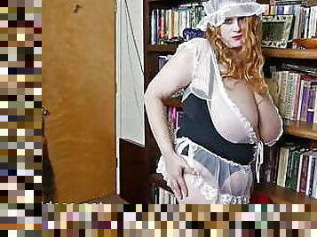 The huge titted French Maid takes it anally