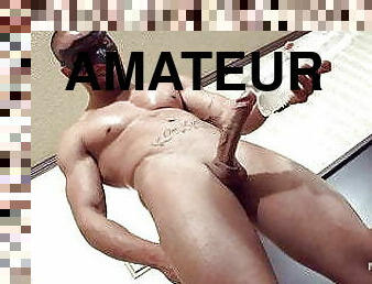 masturbation, monstre, amateur, énorme-bite, jouet, gay, secousses, massive, musclé, bite