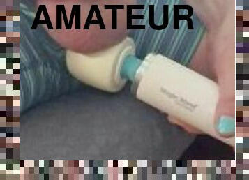 masturbation, amateur, ejaculation-sur-le-corps, jouet, ejaculation, solo, gros-plan