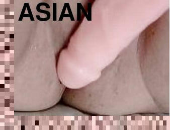 asiatique, extrême, grosse, masturbation, chatte-pussy, amateur, jouet, belle-femme-ronde, serrée, gode