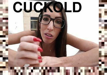 Nerd Dava Foxx - Cuckold POV Blowjob - hardcore with cumshot