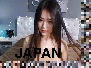 asiatisk, onani, skinny, amatør, tenåring, japansk, kamera, voyeur, skjørtet, webkamera