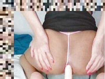 Sissy CD Riding Cock and Cumming on Her Feet